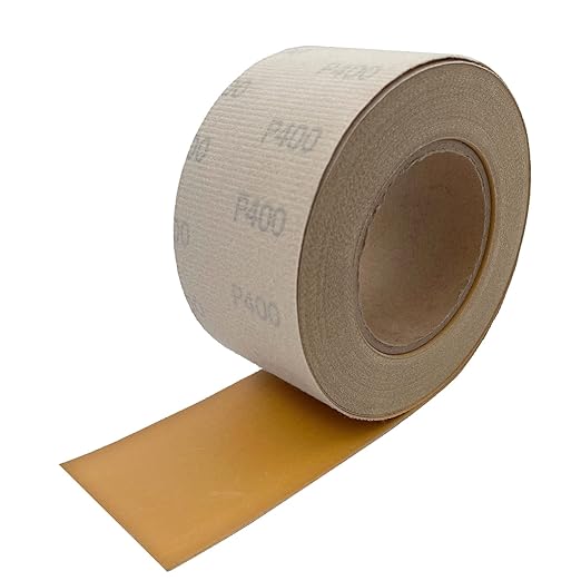 400 Grit Hook and Loop Sandpaper Roll, 2-3/4" X 20 Yard Aluminium Oxide Hook-and-Loop Backed Sand Paper Emery Cloth for Wood Furniture Finishing Metal Sanding Polishing and Woodworking