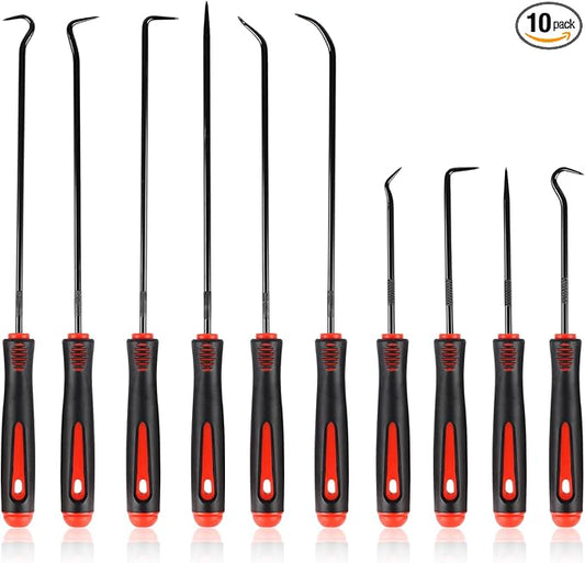 10PCS Pick Set Mechanic, Hook and Pick Tool Set with Non-Slip Grip, Long & Mini Automotive Pick Set for O-Ring, Seal & Gasket Removal, Car Repair, Mechanical and DIY Use