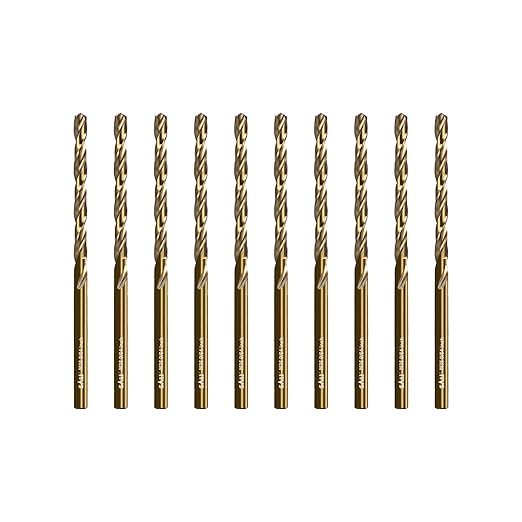 SALI Cobalt Drill Bit Set, 10Pcs 9/64" M35 High Speed Steel Jobber Length Drill Bit Kit for Hardened Metal, Stainless Steel, Cast Iron, Wood and Plastic, with Index Storage Case