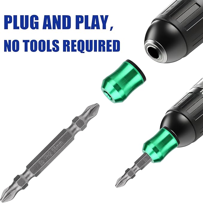 5pcs Strong Magnetic Screw Rings, Magnetic Screw Rings with Double-Ended Screwdriver Bit & Slotted Phillips Screwdriver Bit for Woodworking Maintenance Household Repairs