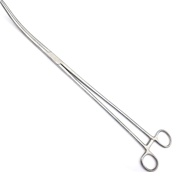 Pean Hemostat Straight and Curved Multipurpose Locking Tweezer Clamps Serrated, Stainless Steel - Hemostats for Nurses, Fishing Forceps, Crafts and Hobby