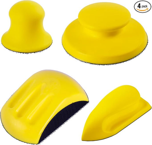 4Pcs Hook and Loop Sanding Block Included 1 Cleaning Brush 5 Inch Round and Mouse Sanding Block Meant for Wood Furniture Restoration Home Arts and Crafts