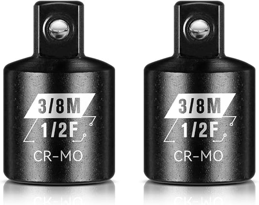 BLACKROBOT 2 Piece 1/2?쒯 To 3/8?쒶 Impact Socket Adapter Set,SAE Drive Cr-Mo Steel Exceeds ANSI Standards,Square Drive Reducer for Impact Driver Wrench