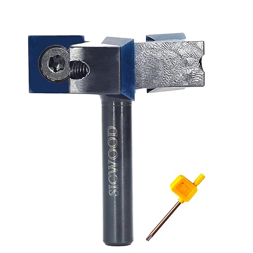 CNC Spoilboard Surfacing Router Bit 1/4 Shank, 1-1/2??Cut Dia, with DLC Coated, 3-Flute, 12*12*1.5mm Blade, Slab Flattening Router Bit, Planing Bit, for Rabbeting Flycutter, Planer