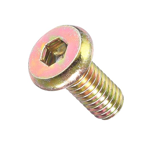 METALLIXITY Flat Head Hex Socket Cap Screws Bolts(M6-1x12) 5Pcs, Steel Hex Socket Furniture Bolts Screws - for Furniture Woodworking Project, Yellow