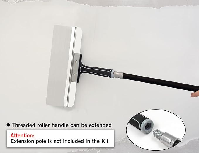 ROLLINGDOG 14 Inch Taping Knife - Drywall Taping Knife,Threaded End Can be Attached to Extension Pole,Stainless Steel Blade,Ideal for Skimming and Smoothing Walls and Ceilings