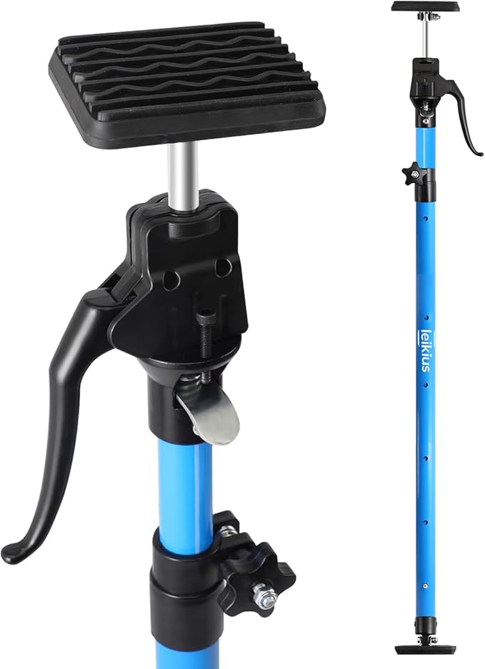 Adjustable Cargo bar,Extend From 49 to 114 inches,Tallest Steel Cabinet Jack for Installing Upper Cabinets, Aluminum Handle Quick Support Rod, Heavy Duty 3rd hand Support pole with 154LB Capacity