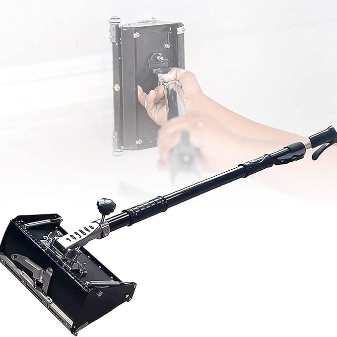 Drywall Taping Flastering Smoothing Tool,Professional 8/10/12 Inch Drywall Flat Finishing Box, Drywall Knife Tools,Mud Drywall Skimming Blade,with 41''- 65'' Adjustable Handle,27cm/10in