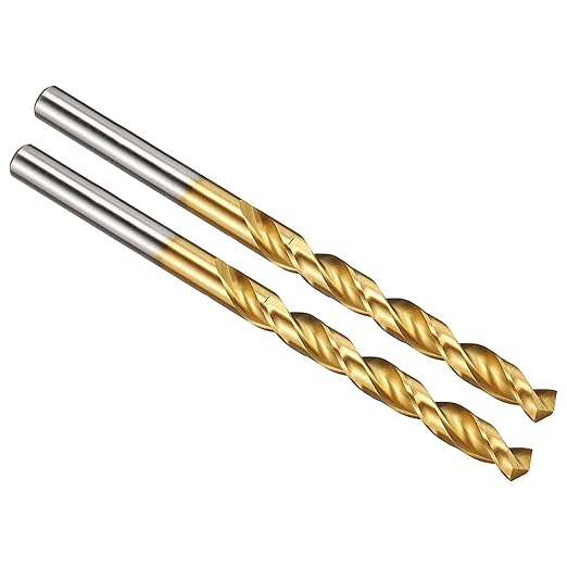 PATIKIL 5.8mm Drill Bit, M42 8% Cobalt High-Speed Steel Jobber Straight Shank 135° Titanium Nitride (TiN) Coated for Hard Metal Stainless Steel - 2 Pack