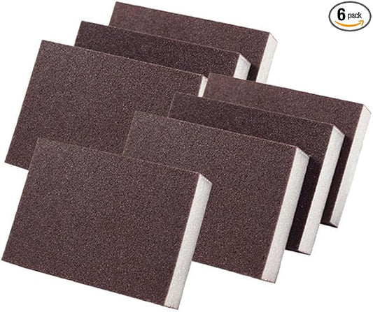 6Pcs100x70x26mm Sanding Sponge, 100 Grit Abrasive Block,Hand Sanding Tool
