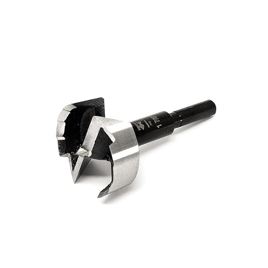 Fisch Black Shark Forged Steel Forstner Drill Bit for Woodworking, Precision Wave Design, Clean Cuts in Hardwoods, MDF, and Plywood, FSA-365860, Made in Austria (1-7/8 inches)