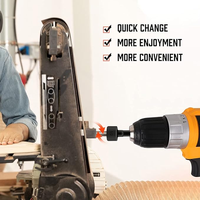 HORUSDY 22-Piece Power Nut Driver Set for Impact Drill, SAE and Metric, 1/4??Nut Driver Hex Keys, Hex Head Drill Bit Set
