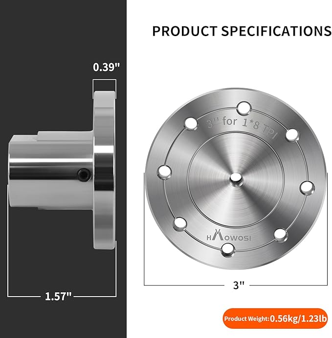 3" Steel Wood Lathe Faceplate,Faceplate for Wood Lathe,Lathe Face Plate Fit for 1" x 8TPI Spindle with Screwchuck