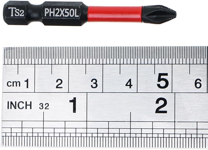 AUTOTOOLHOME 10 Pack Phillips PH2 Magnetic Anti Slip Screwdriver Bit Set 2" L TS2 Toolsteel HRC63 Anti-Slip Long Drill Bits 1/4 Hex Shank Cross Single and Double Head Bits Screw Impact Driver Bits