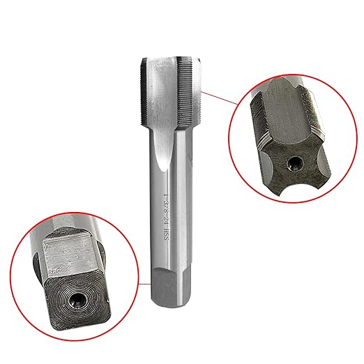 Lzcdelyxiao 1-3/8"-24 Tap UNS Right Hand Straight Flute Thread Tap Machine Tap Nominal Diameter 1-3/8" Thread Per Inch 24 Fin Thread Tolerance Grade 2B Tapping Thread High Speed Steel HSS