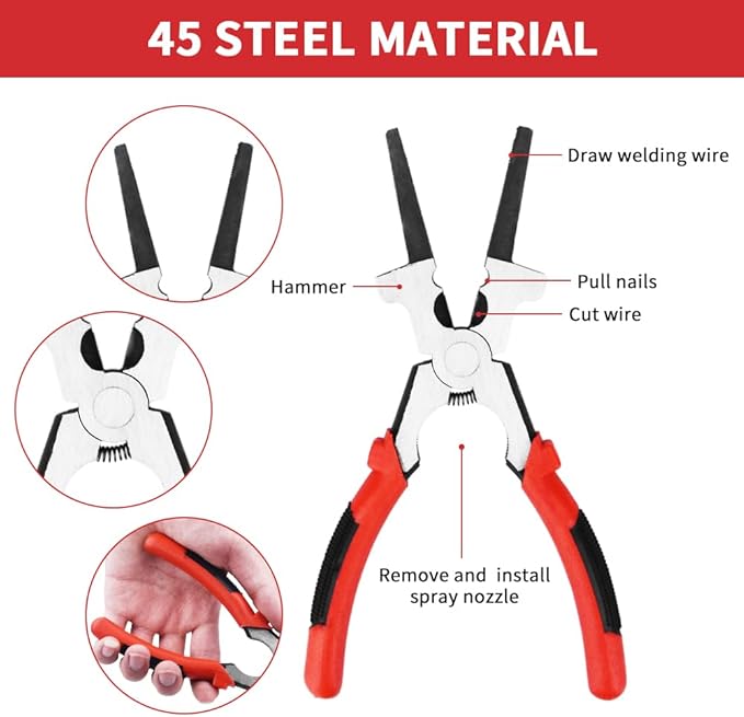 4Pcs Welding/Chiseling hammer Slag Removal Tool Set,Frosted rust prevention, with Forged Steel Construction, Shock-Absorbing Handle, Welding Slag Removal Tools for Cleaning and Slag Removal (shape8)