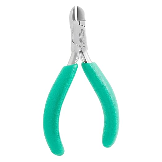 Excelta 2897EHT Medium Round Head Semi-Flush Cutters, Hard Wire SS/Carbide Inserts, Anti-Static Grips, 0.010??0.020??Cutting Capacity, 4.5" OAL, 4.5 OZ, Intermediate