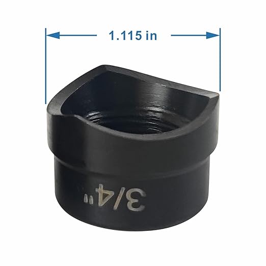 AMZCNC 3/4" Conduit Punch and Die for Hydraulic Knock Out Driver 3/4"-16UN Thread (Actual Hole Size: 1.12")