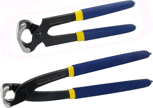 MANUFORE 2pcs Nail Puller Pincers Set, 8in Carpenters Pincers, 9in Tower Pincers Set Nail Remover Tool for Pulling Nails or Cutting Wires
