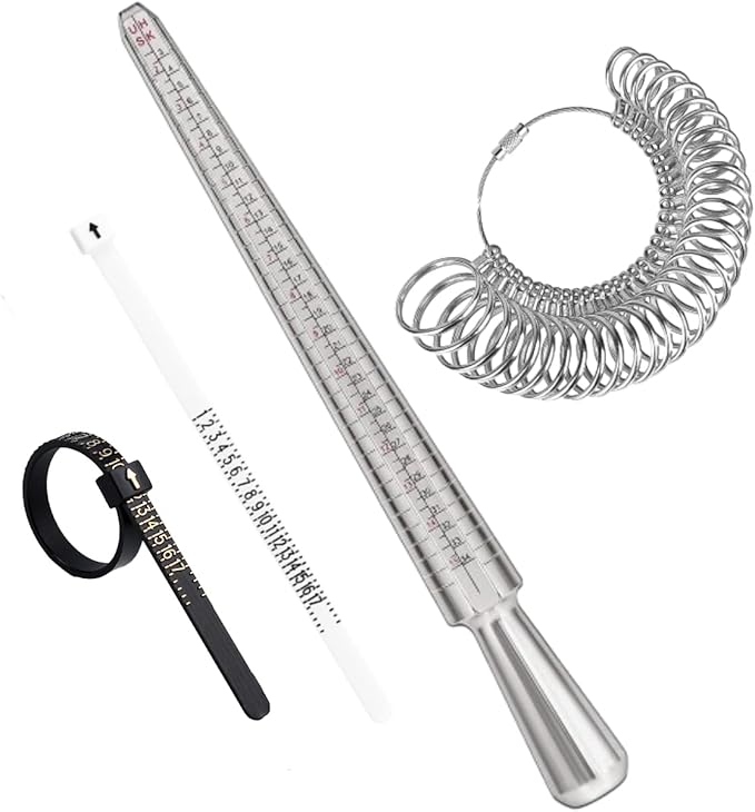 YIEPET Ring Sizer Mandrel, US Ring Mandrel Measurement Kit,Gauge Set with Measuring Tool,Sizes 0-15 Steel Ring Mandrel.Finger Sizer1-13 with Half Size