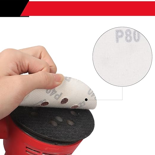 50 PCS 5 Inch Sanding Discs 320 Grit, Round Hook and Loop Sandpaper for Random Orbital Sander