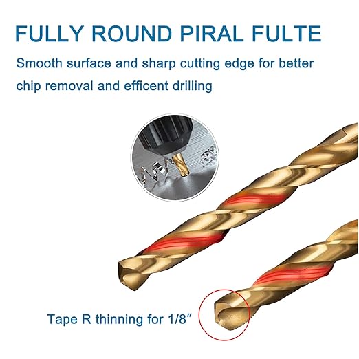 120Pcs Titanium Twist Drill Bit Set (1-3.5mm) HSS42 and (3/64"-1/8") HSS43 Fully Ground Micro Drill Bit for Wood,Soft Metal,Plastic, Aluminum Alloy