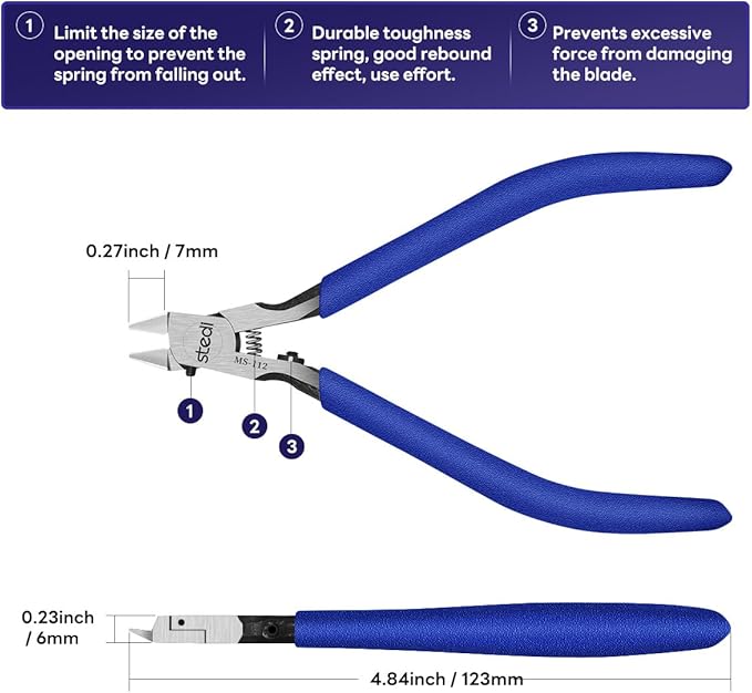 stedi Model Nipper, Ultra-thin Double-blades Nippers with Protective Case Model Hobby Making Tools for Gundam Repairing Plastic Model and Fixing