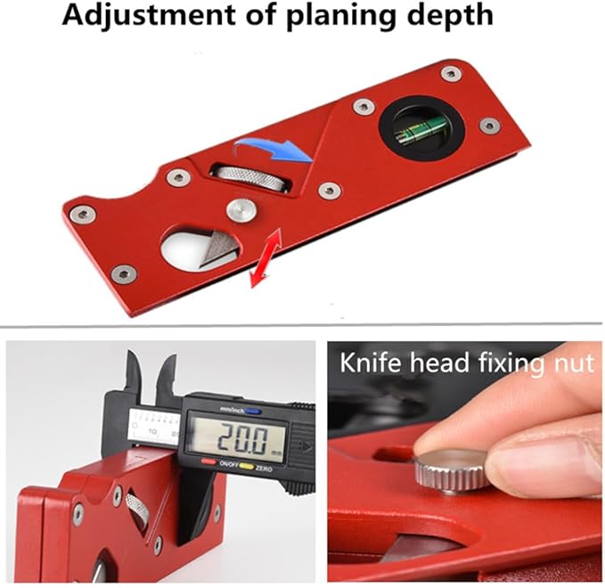 szhdxsy, Wood Planar carpenter's edge trimming tool, suitable for manual chamfering and planing of wood quick trimming,for Quick Edge Trimming and Chamfering,red
