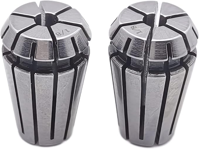 2pcs ER11 1/8 inch Spring Collet Precision Mill Chuck Collet CNC Engraving Machine & Router Milling Lathe Tool Holder (2pcs ER11 1/8)