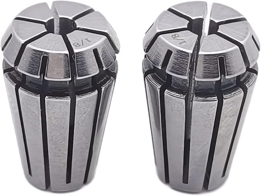 2pcs ER11 1/8 inch Spring Collet Precision Mill Chuck Collet CNC Engraving Machine & Router Milling Lathe Tool Holder (2pcs ER11 1/8)