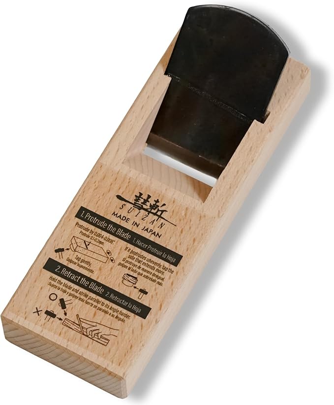 SUIZAN Kanna Japanese Wood Planer 1.7" - Professional Small Hand Block Plane Woodworking tools