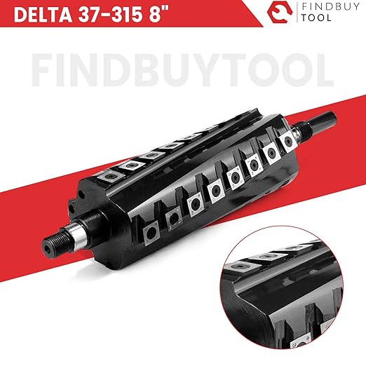 FINDBUYTOOL Helical Cutterhead for Delta 37-315 8" Jointer, 32 Carbide Inserts, Silent Operation and Tear-Free Surfacing