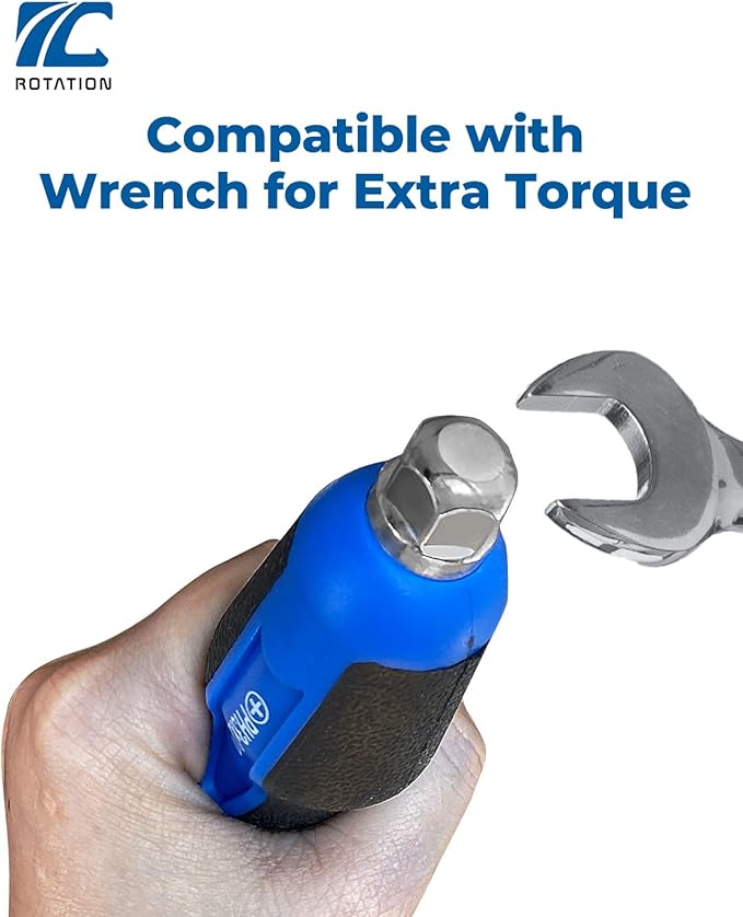 ROTATION Magnetic Screwdriver Set 12 PCS with Nichrome tips, 6 Phillips and 6 Flat Head Screwdrivers, half with Go-Thru Steel Blades, High Torque for Fastening and Loosening (Silver Tip_Gloss Blade)