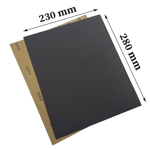 Wet Dry Sandpaper, 9 x 11 Inch Assorted Grit Sanding Sheets (400/600/800), 15PCS Premium Silicon Carbide Sand Paper for Wood Metal Ceramic or Auto Polishing and Scratches Removing