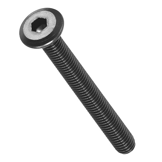 METALLIXITY Flat Head Hex Socket Cap Screws Bolts(M6-1x55) 15Pcs, Steel Hex Socket Furniture Bolts Screws - for Furniture Woodworking Project, Black