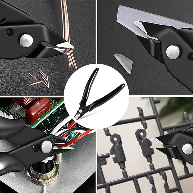 Ainiv Wire Cutters, 4PCS Spring-loaded Side Cutters Flush Cutters, Diagonal Cutters Precision Side Cutters, Diagonal Cutting Pliers in CRV Steel, Heavy Duty Cutting Pliers for Electrical, Homes