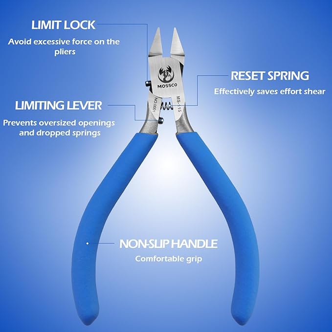 Model Nippers, Ultra-thin Single-edge Nippers for Beginners Repair Plastic Model and Fix, Model Cutting Tools Nippers with Non-slip Grip, 4.6 Inch Sprue Cutter for Plastic Model Building