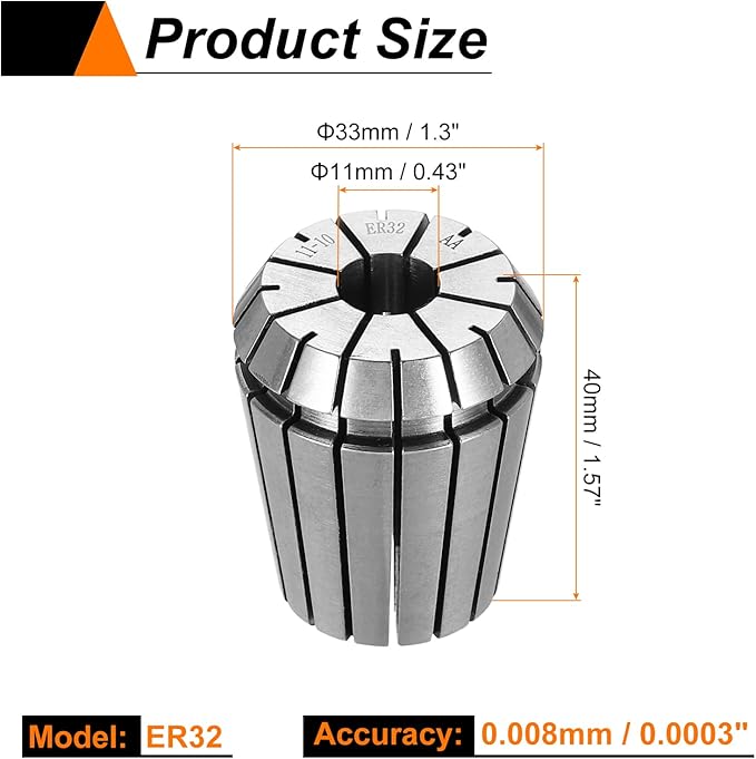 HARFINGTON Spring Collet Chuck ER32 11mm 65Mn Spring Steel Precision Router Collets for CNC Engraving Milling Lathe Tool