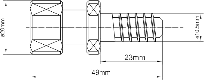 Safe Lock Woodworm Screw for Woodturning Lathe Chuck, Fits Sorby, Record Power, Nova, Harbor Freight Bauer 23222A-B, Vicmarc Chucks.