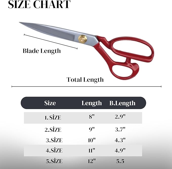 Professional Fabric Scissors 10'' - Heavy Duty Sewing Shears with High Carbon Steel Blades for Precise Cutting, Tailoring,Crafts, Industrial Strength Use, Sharp Precision Dressmaking Tools