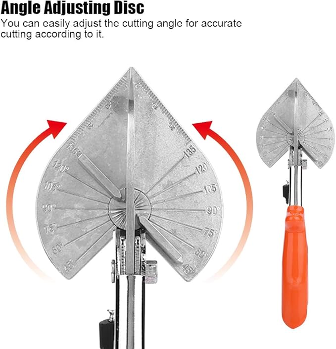 Adju Angle Scissors Shear with SK5 Blade Lock Buckle Design for Rubber Strip Cutting (Adju angle shears (orange handle))