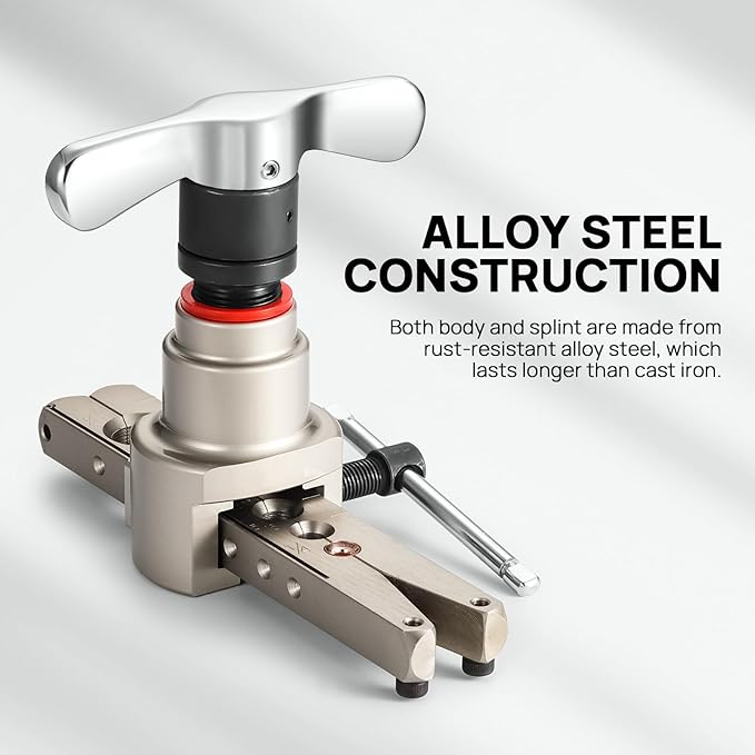 TURBRO HVAC Flaring Tool for 1/4?쇺?to 3/4?쇺?Pipes, Electric and Manual Flaring Tool, Compatible with Drills, Eccentric Cone Type for 45 Degree Single Flares, for Copper and Aluminum Pipes