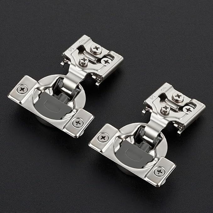 Ravinte 30 Pack 15 Pairs 5/8 inch Overlay Soft Close Hidden Door Hinge for Kitchen Cabinet Hardware Stainless Steel Adjustable Satin Nickel