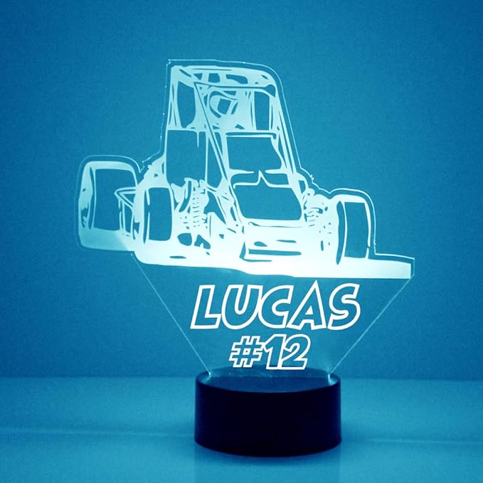 Transportation Custom LED Sign Night Light Lamp with Remote, Light Up Display with Personalized Name or Image, Customized and Made in The USA, Clear Acrylic Design Home Decor with 16 Colors, 4 Modes