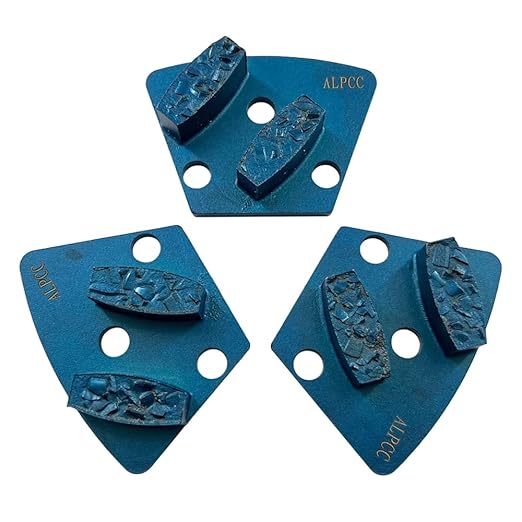 Trapezoidal Diamond Grinding Discs for Iron Horse, Warrior, XtremePolishing & ASL Grinders, Crushed Chip PCDs, Set of 3PCS