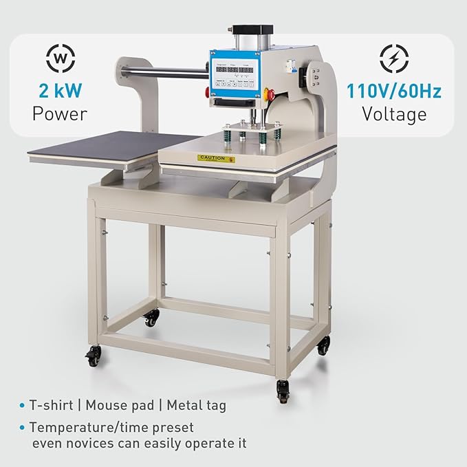 16?쓝24??Commercial Heat Press Machine, Up Sliding, for T-Shirts Garments Bag Textile Curtain, Digital Industrial Sublimation Printer for Sublimation Vinyl Heat Transfer Projects