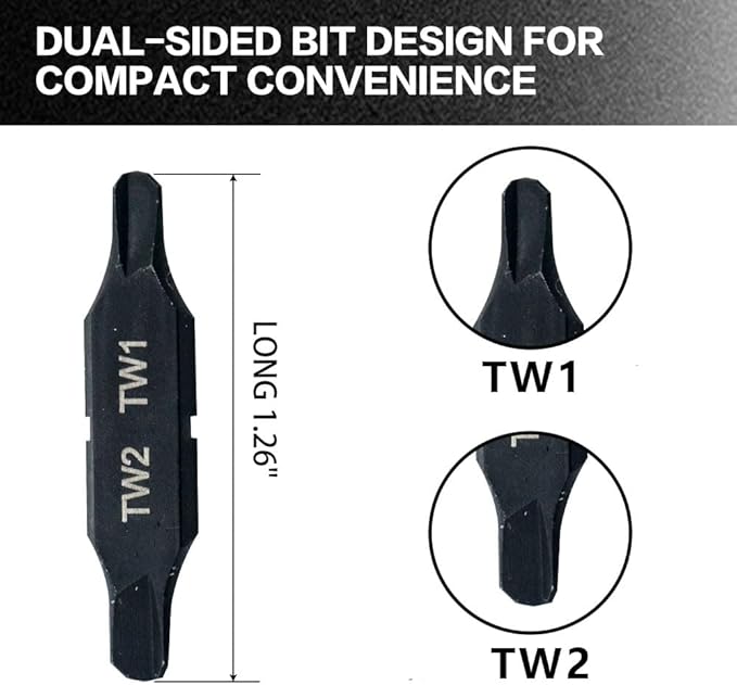 Security Bit Kit Set with Triwing Screwdrivers-TW1/TW2 Bit for Leatherman, Replacement Double-Ended Flat Screwdriver Bits for Leatherman Multi-Tool Accessories,S2 Steel (2Pack)