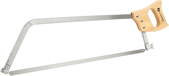 GreatNeck BUS22 Bone Saw 22 Inch, Game and Meat Saw, Solid Steel Frame, High Carbon Blade, Hardwood Handle, Meat Processing Equipment