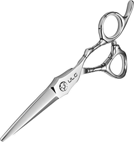 ULG Professional Hair Cutting Scissors 6.5" Japanese Stainless Steel Hand-Honed Barber Scissors for Home & Salon Use, Ergonomic Textured Handle for Men & Women