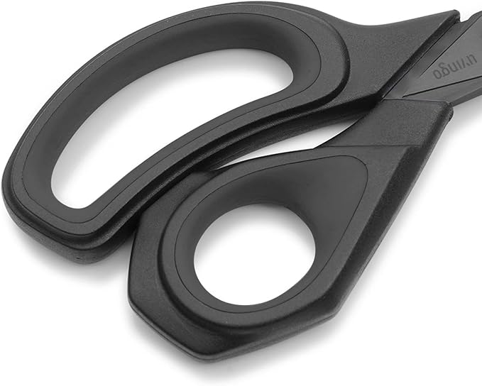 LIVINGO 8.5??Premium Heavy Duty Scissors, Forged Stainless Steel Titanium Coated Sharp Fabric Shears All Purpose for Sewing Tailor Dressmaking Crafting Cutting Leather Home Office Use, Black